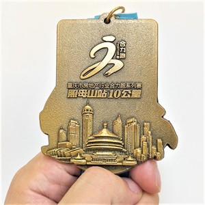 个性化热销优质镀金3D曲线狮形设计锌合金铁质运动奖牌带定制丝带 - Product Image 6
