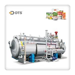 Máquina rotativa esterilizadora de alimentos pegajosos de lata enlatada por lotes automática DTS