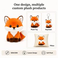 Portachiavi Personalizzato a Forma di Volpe, Simpatico Ciondolo per Borsa a Forma di Volpe Selvatica in Peluche, Regalo per le Feste, Decorazione per la Casa, Basso MOQ, OEM ODM