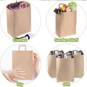 Bolsas de Kraft Personalizadas Ecológicas, Biodegradables y de Lujo para Comida Rápida para Llevar, con Refuerzo Lateral, Recubrimiento Acuoso y Asas de Cuerda de Algodón - Product Image 5