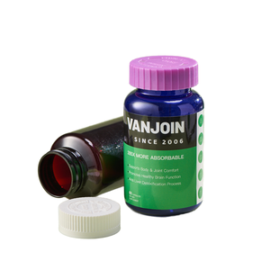 HDPE PET PS emballage <span class=keywords><strong>pharmacie</strong></span> bouteille en plastique personnalisé givré doux au toucher vitamine pilule bouteille avec blanc CRC bouchon à vis - Product Image 2