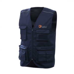 TTAKE Take Multi-Pocket <b>Vest</b> Workwear Blue Size S <b>Utility</b> Gear - Product Image 2