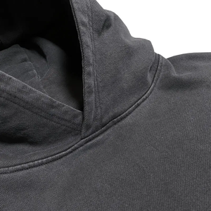 Sudadera con capucha de moda para hombre, 600 GSM, de gran tamaño, estilo vintage, lavado a la piedra, desgastada, pesada, sin estampado, al por mayor - Product Image 4