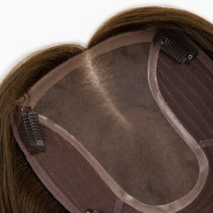 Prótesis capilar de base suave 6x7 con encaje mono y trama a máquina, con clip, de cabello natural para cobertura de cabello fino - Product Image 4