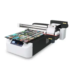 Digital A1 LED UV Flatbed Printer CMYKW+Varnish for Bear label Price tag almost all flat materials board PVC pp