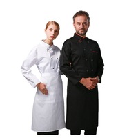 Uniformes de chef et de serveur de restaurant avec logo personnalisé, chemise à manches courtes en tissu sergé, unisexe