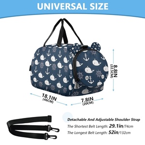 Sac de sport de voyage imperméable en polyester pour enfants, motif dessin animé mignon, sac de week-end pour garçons et filles - Product Image 3