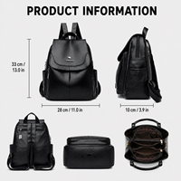 Sac à dos en cuir PU en gros avec détail à rabat artisanal, design polyvalent multi-poches, OEM ODM, logo personnalisé, MOQ 20 pièces