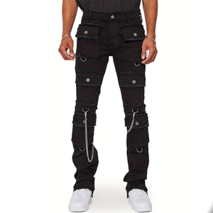 Productos para Dropshipping 2026 |   Pantalones de mezclilla para hombre, estilo jogger, ajustados, holgados, con múltiples bolsillos, estilo Y2K, de moda urbana. - Product Image 5