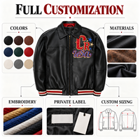 Blouson Bomber en Cuir de Luxe pour Homme avec Strass, Broderies et Patchwork, Style Streetwear – Fabrication OEM