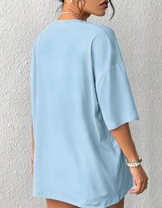 Work <strong>Shirts</strong> for <strong>Women</strong> Cotton Crew Neck Fashion Graphic Daily Summer Style Comfy Breathable Gym Baggy <strong>Beach</strong> Shirtsa - Product Image 2