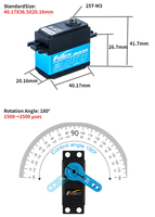Servomoteur numérique Feetech 64,5g pour voiture RC, aile fixe, véhicule tout-terrain, drone, moteur étanche IP54