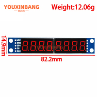 Modul Tampilan Tabung Digital Cascadable MAX7219 Tampilan LED Mendukung Kontrol Port IO Serial 3 8-bit Bertingkat