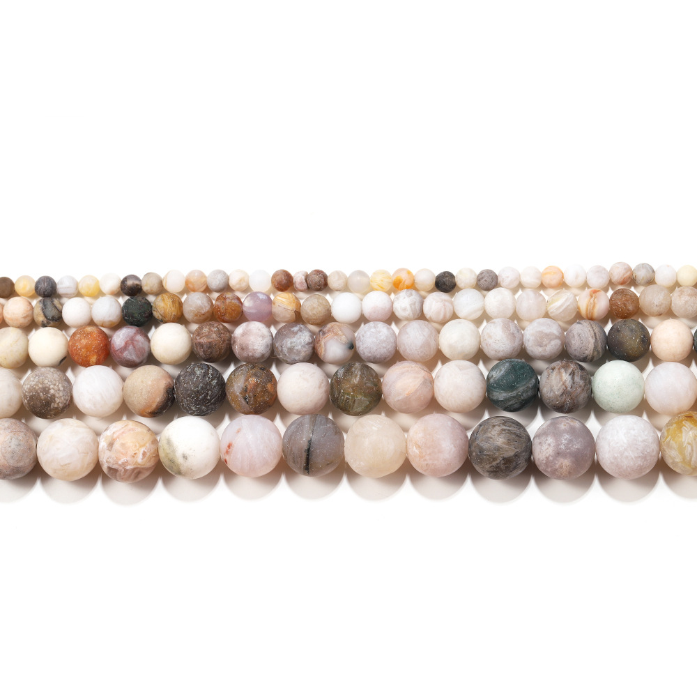 Agate feuille de bambou givrée