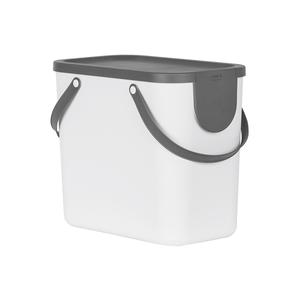 Contenedor de Basura Rotho Albula, Paquete de 3, Blanco con Tapa y Asas Grises para Uso Doméstico - Product Image 1