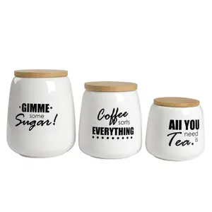 China groothandel keuken thee koffie suiker keramische opslag jar set met spice set bus sets