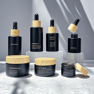 Hot Stamping Embossing 50ml 30ml 1oz Essential Oil <b>Dropper</b> <b>Bottle</b> Frosted Matte Black Cardboard Black Cardboard Jar Recycled - Product Image 4