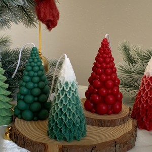 Handmade Aromatherapy Scented Gypsum Resin Silicone Craft <b>Mold</b> 3D Bubble Christmas Tree <b>Candle</b> DIY Pagoda Style <b>Mold</b> Kit - Product Image 3