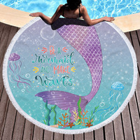 Vente en gros personnalisé 150cm microfibre serviette de plage attrape-rêves sirène chien conception disponible 300g 540g différents poids pour voyage