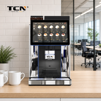 Distributeur automatique de café TCN en libre-service, du grain à la tasse, lait frais, double chaudière, écran tactile 15,6 pouces pour hôtel et magasin de proximité
