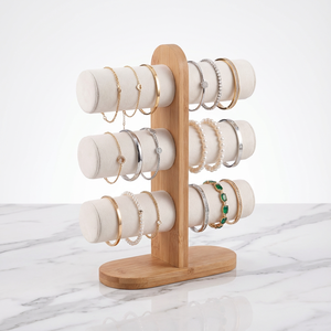 Espositore per Gioielli in Legno a Tre Livelli di Alta Qualità, Supporto a T per Collane, Bracciali, Catene e Orologi per Vetrine - Product Image 5