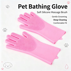 Flexible <b>pet</b> bath glove <b>brush</b> for dogs cats safe grade nontoxic massage gentle deep cleaning waterproof bathing - Product Image 6