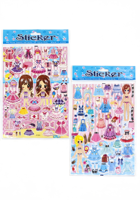 ZKJ Autocollants de scrapbooking Famille de poupées de dessin animé, décorations stéréo mignonnes pour carnet de notes, kit de matériel DIY pour enfants