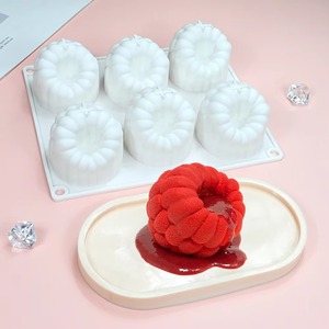 Moule à gâteau mousse framboise à 6 cavités, grand format, en silicone alimentaire, pour chocolat et desserts, idéal pour les réunions de famille, ustensile de cuisson DIY - Product Image 5