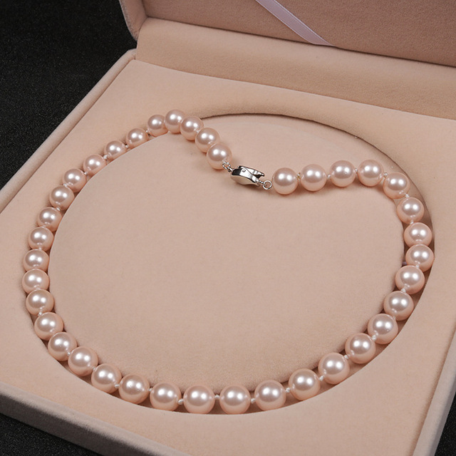 Luxury Jewelry Colorful Shell Pearl Beads Necklace Multicolour Colorful Cute Sweet Fashion Love Pendant Beaded Necklace