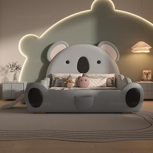 JINS Atunus di lusso moderno letto singolo per adolescenti comodi ragazzi per ragazze camera da letto mobili in legno massello pelle letto principessa - Product Image 3