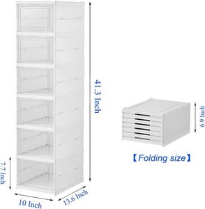 Hot Selling Thick Shoe <b>Box</b> Transparent Shoe Cabinet <b>Storage</b> <b>Box</b> Home Simple Shoe Shelf Plastic <b>Folding</b> Free Installation - Product Image 2