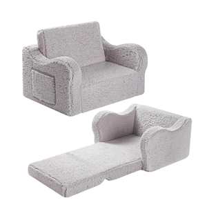 Canapé pour enfants avec design rabattable, en sherpa, sûr et fiable, fauteuil de jeu doux pour les tout-petits et les enfants - Product Image 1
