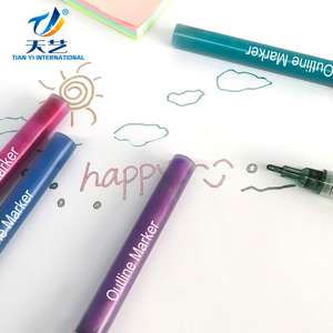 Двусторонняя контурная ручка-хайлайтер, двойная линия, контурный маркер, ручка для рисования «сделай сам», постер, контурная ручка для подарочной карты, рисования - Product Image 6