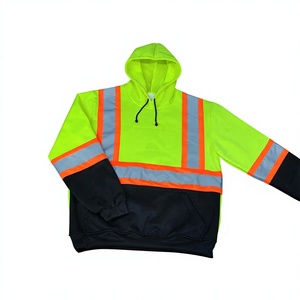 Sweat-shirt <span class=keywords><strong>de</strong></span> <span class=keywords><strong>travail</strong></span> <span class=keywords><strong>de</strong></span> sécurité à manches longues orange et noir à logo personnalisé, haute visibilité, réfléchissant, coupe-vent et imperméable - Product Image 1
