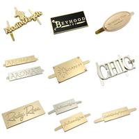 Etiquetas Metálicas Rectangulares para Bolsos, Placas de Metal con Nombre de Marca, Logotipo Metálico Dorado para Bolsos, Logotipo Personalizado