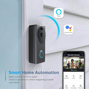 Videoportero inalámbrico Wifi Alexa 1080P FHD Cámara de timbre de puerta de seguridad para el hogar con timbre interior Batería - Product Image 2