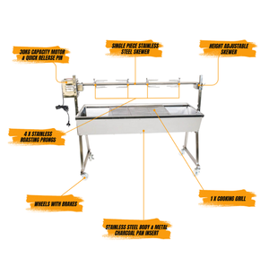 <span class=keywords><strong>Asador</strong></span> de Pollos Móvil de Acero Inoxidable, <span class=keywords><strong>Asador</strong></span> Automático de 1200 mm, <span class=keywords><strong>Asador</strong></span> de Patio para Barbacoa con Capacidad de Carga de 30 kg - Product Image 4