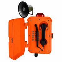 Teléfono de Emergencia de Alta Resistencia con Baliza de Advertencia y Bocina PA para Plataformas Petroleras, Minas y Sitios Industriales, Teléfono Industrial Impermeable