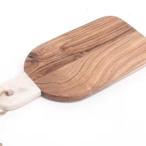 Planche à découper en bois d'acacia, bloc à découper en bois pour la cuisine avec rainures pour le jus pour servir de la viande, des légumes, des fruits, du fromage - Product Image 1