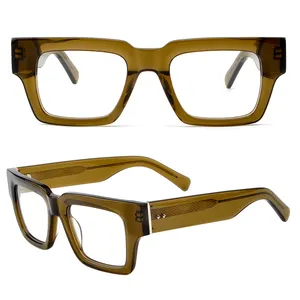 New Double Color Men Women Glasses Frame Fashion Retro Acetate Glasses Frames Computer Glasses