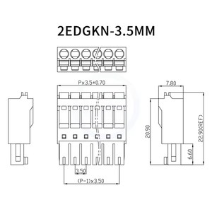 KF 2EDGKN 3,81mm 3,5mm Resorte delgado sin tornillos JM 15EDGKN 3,81/3,5 Enchufe de cableado de ajuste a presión Terminal verde 2-24P KF2EDGKN - Product Image 5