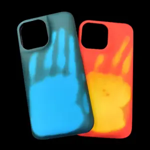 Leyi Nieuwe Temperatuur Warmte Sensor Inductie Thermische Creatieve Kleur Veranderende Donsjack Puffer Telefoon Case Voor Iphone 14 Pro Max