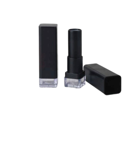Nouveau tube de brillant à lèvres carré noir, base transparente, flacon vide pour gloss, personnalisable avec logo - Product Image 1