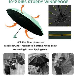 UPF 50+Black Coating Automatic Umbrella Sun Outdoor Garden Umbrella for the Rain - Product Image 6