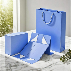 <b>Pink</b> Self Erecting Paperboard <b>Gift</b> <b>Box</b> with Magnetic Closure Handle Rectangle Shape Four-Color Printing for Craft Packaging - Product Image 3