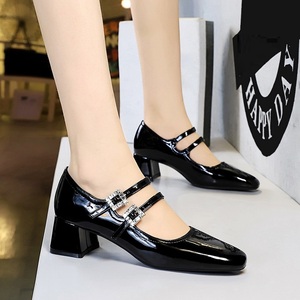 2024 Summer Designer Women Sandals Fashion Dress <b>Block</b> Heel Ladies Outdoor Shoes Patent Leather Mary Jane Heels - Product Image 5
