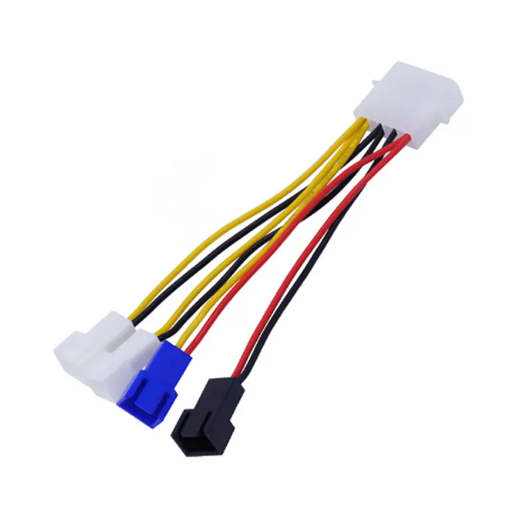 Kabel Konverter Adaptor PWM Kustom IDE Molex, Kabel Daya Kipas Pendingin Casing 4-Pin Ke 4X 3-pin