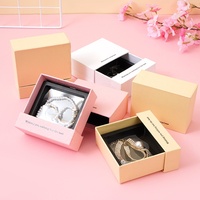 Boîte d'emballage pour bijoux en papier enduit d'éponge double couche, fermeture magnétique, design carré pour bracelets, colliers, boucles d'oreilles, bagues
