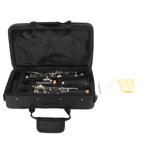 Ensemble de clarinettes en bois à 17 clés Bb avec chiffon de nettoyage, tournevis, boîte, instrument de musique noir - Product Image 2