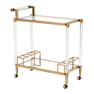 Carro móvil comercial nórdico de gama alta, mesa de comedor acrílica transparente de acero inoxidable para hoteles, muebles de sala de estar - Product Image 4